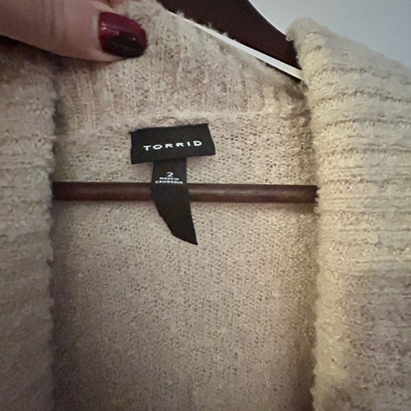 Torrid Cream Ribbed Cardigan - Picture 2 of 2